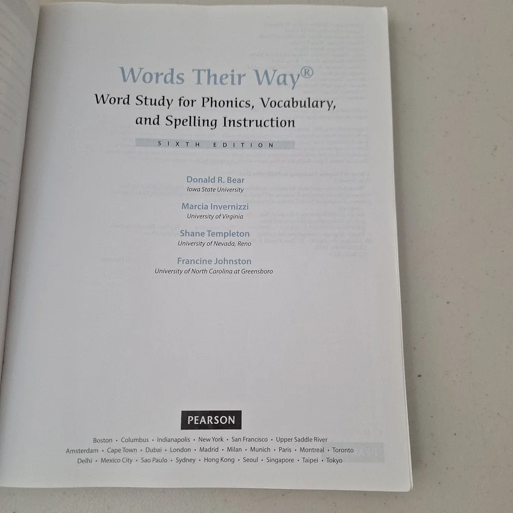 Words Their Way : Word Study for Phonics, Vocabulary, and Spelling Instruction